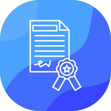 Sertifika ikonu vektör illüstrasyonu