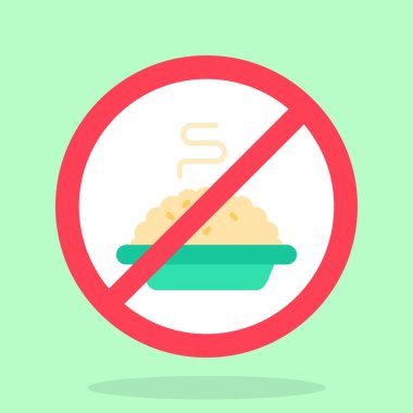 Yiyecek yok, düz simge, illüstrasyon, vektör