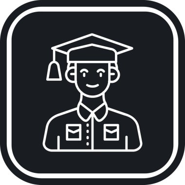 Mezuniyet simgesi, vektör illüstrasyonu