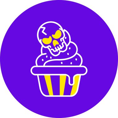 cupcake ikonu vektör illüstrasyonu