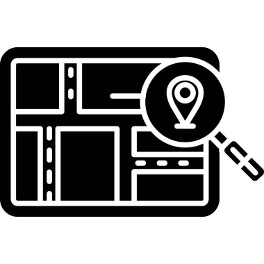 konum haritası simgesi ana hat vektörü