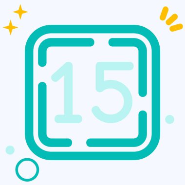 satır takvimi simgesi beyaz arkaplanda izole edildi. olay hatırlatıcı simgesi. Mutlu yıllar konsepti. Renkli taslak konsepti. vektör.