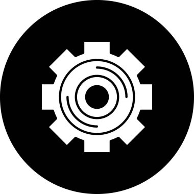 dişli simgesi, basit siyah biçim