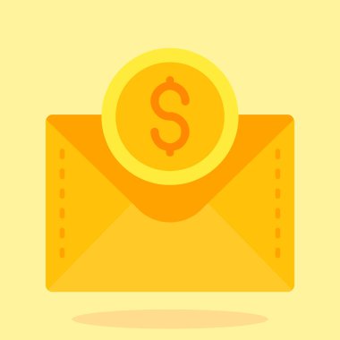 para zarfı simgesi, çizgi film biçimi