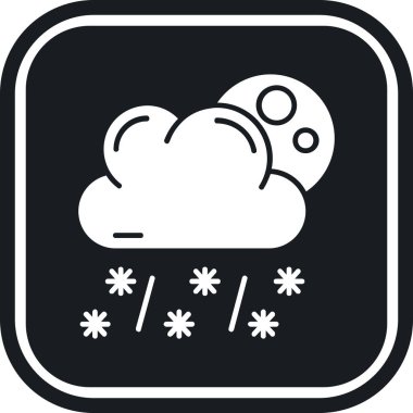 Bulut kar hava durumu simgesi Katı biçiminde