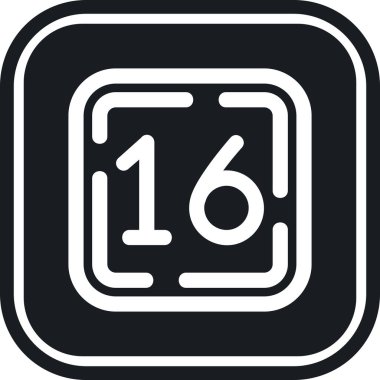 18 artı modada izole edilmiş arkaplan simgesi