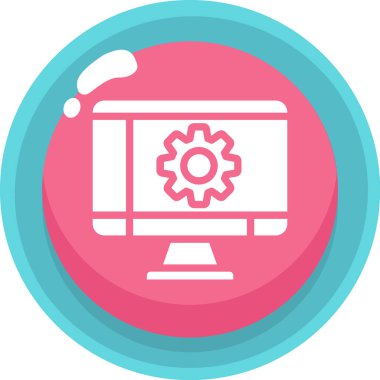 Bilgisayar. Web simgesi basit illüstrasyon