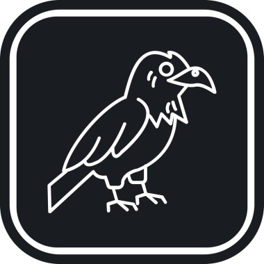 Papağan vektör simgesi. iki renkli düz simge, gri ve beyaz renkler, siyah arkaplan, gümüş ve gri