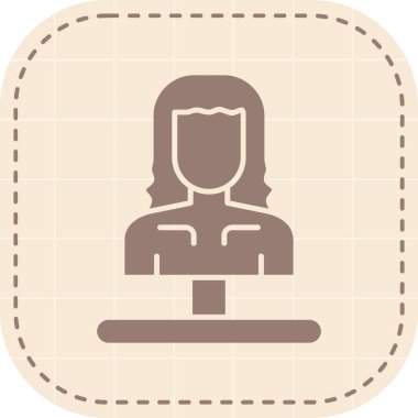 Kadın. Web simgesi basit illüstrasyon