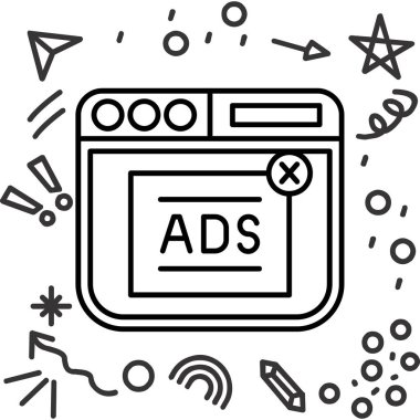 reklam reklam simgesi ana hatları biçiminde