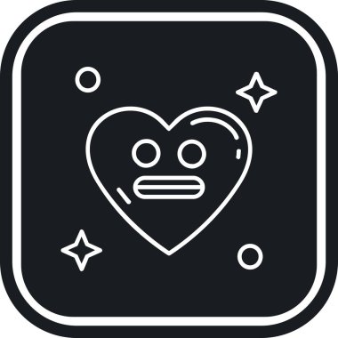 Bir aşk kalp ikonunun vektör illüstrasyonu