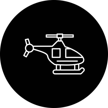 Helikopter simgesi, vektör illüstrasyonu
