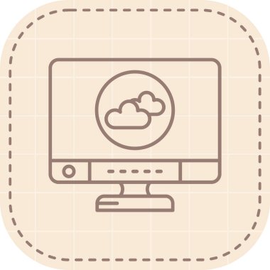 Bulut hesaplama simgesi vektör illüstrasyonu