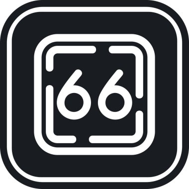 6-6 işareti olan izole bir çizgi simgesinin çizimi