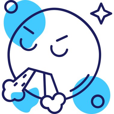 Ay ve yıldızlı mavi ve beyaz arkaplanın vektör çizimi