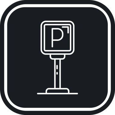 park simgesi beyaz arkaplanda izole edilmiş basit bir şekilde.