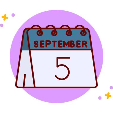 Ekim 5 takvim simgesi tasarım vektörü illüstrasyonu