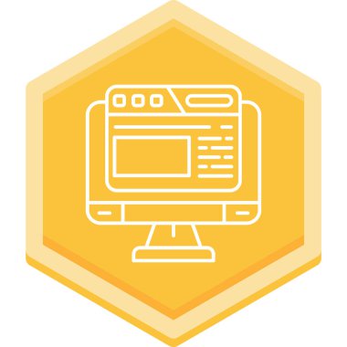 bilgisayar ekranı simgesi, vektör illüstrasyonu