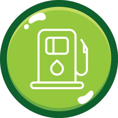 Yakıt istasyonu simgesi, vektör illüstrasyonu