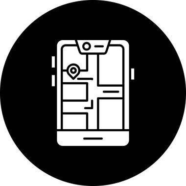 harita gezinme simgesi vektör illüstrasyonu