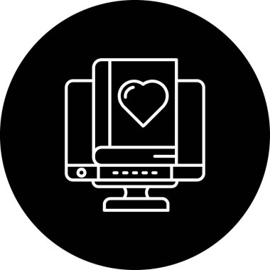 Aşk kalp ikonu vektör illüstrasyonu