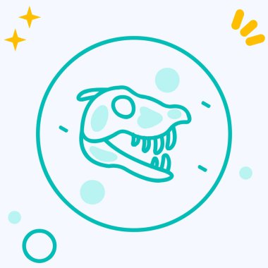 Beyaz arka planda izole edilmiş çizgi dinozor simgesi. Renkli taslak konsepti. vektör.