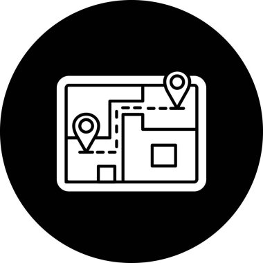 harita simgesi vektör illüstrasyonu