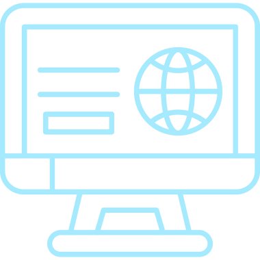 Bilgisayar. Web simgesi basit illüstrasyon