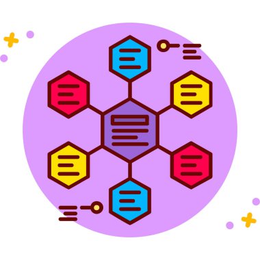 Renk DNA mühendisliği simgesi beyaz arkaplanda izole edildi. Mühendislik, genetik test ikonu. Klonlama simgesi. Renkli rastgele dinamik şekiller.