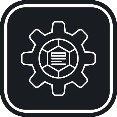 Çarklar vektör simgesini ayarlıyor. resim biçimi yuvarlak kare düğmesi içindeki düz simge sembolüdür, beyaz ve gri renkler.