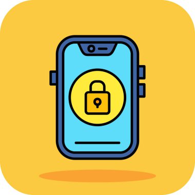 Mobil kilitleme simgesi. Web için mobil vektör simgelerinin basit çizimi