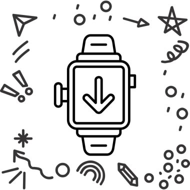 smartwatch simgesi, vektör illüstrasyonu