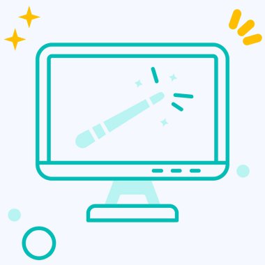 Tornavida ikonlu dizüstü bilgisayar. düz tasarım biçimi