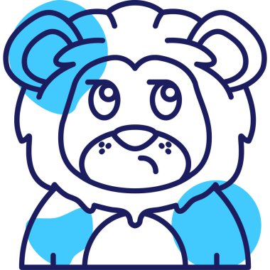 Sevimli çizgi film panda simgesi - taslak biçimi