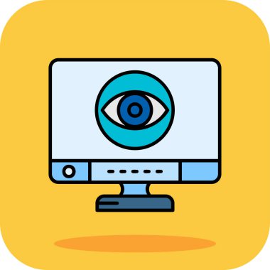 Dizüstü bilgisayarlı göz, vektör çizimi