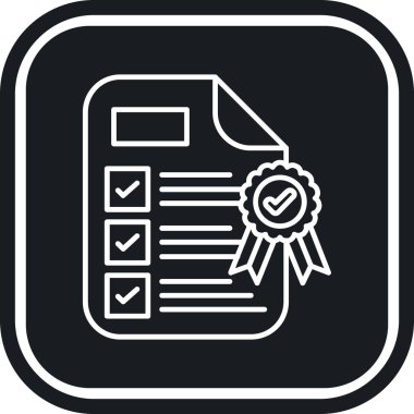 Sertifika ikonu vektör illüstrasyonu