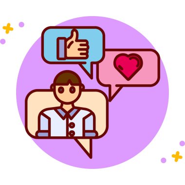 Konuşma kabarcığı vektörü ile sosyal medya pazarlaması