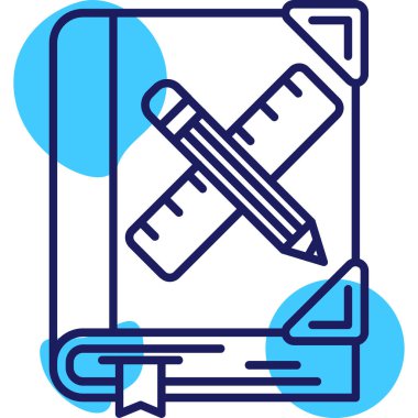 kalem ve cetvel kutsal kişilerin resmi, vektör çizim