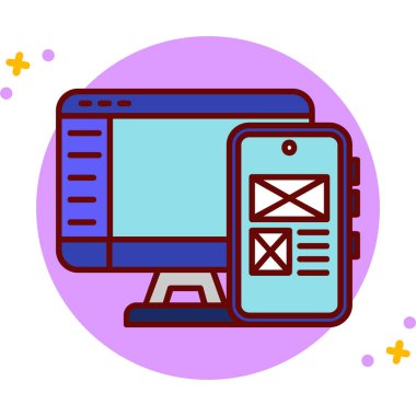 Takvim ve e- posta simgesi vektör tasarımlı akıllı telefon