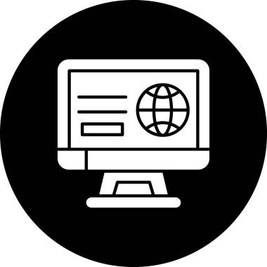 İnternet web simgesi, vektör illüstrasyonu