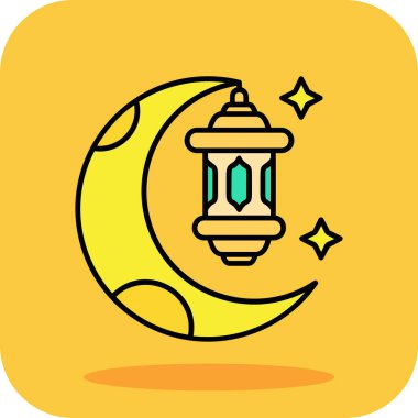 Ay gece vektör simgesi, simge tasarımı, gece ay