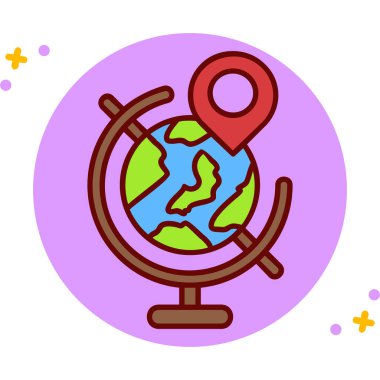 Dünya küresel ikon vektör tasarımı