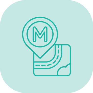 Harita gezinme konumu simgesi doldurulmuş dış hat biçimi