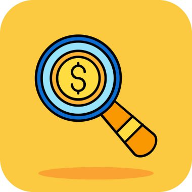 Büyüteç simgesi. Taslak büyüteç vektör simgesi rengi düz izole