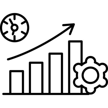 Vites vektör çizgisi simgesi ile grafik
