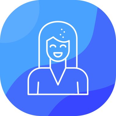 Bir yıldızlı kadın yüzünün vektör çizimi