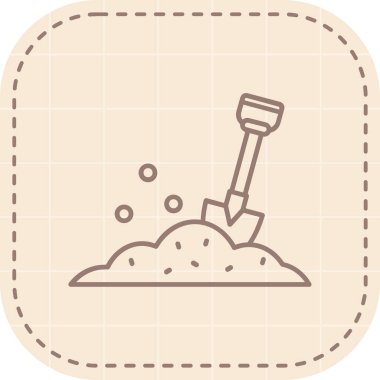 Tek izole edilmiş kürek simgesinin vektör çizimi