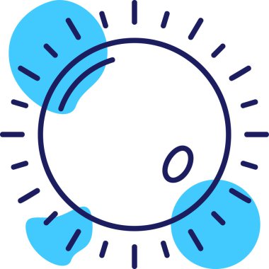 Bir termometrenin mavi ve beyaz ikonunun vektör çizimi