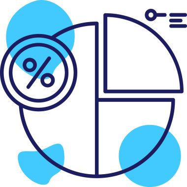 Pasta çizelgesi simgesi, dış hat vektörü