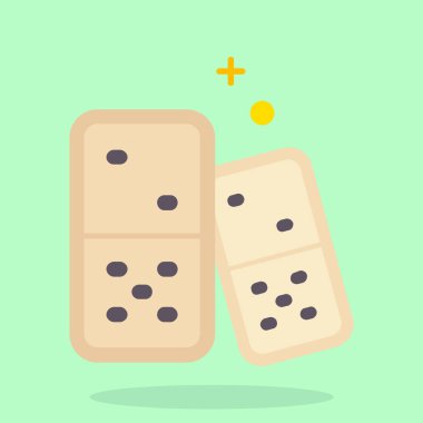 Yeşil zarı beyaz zarla çizilmiş düz dizayn biçimi simgesinin vektör çizimi